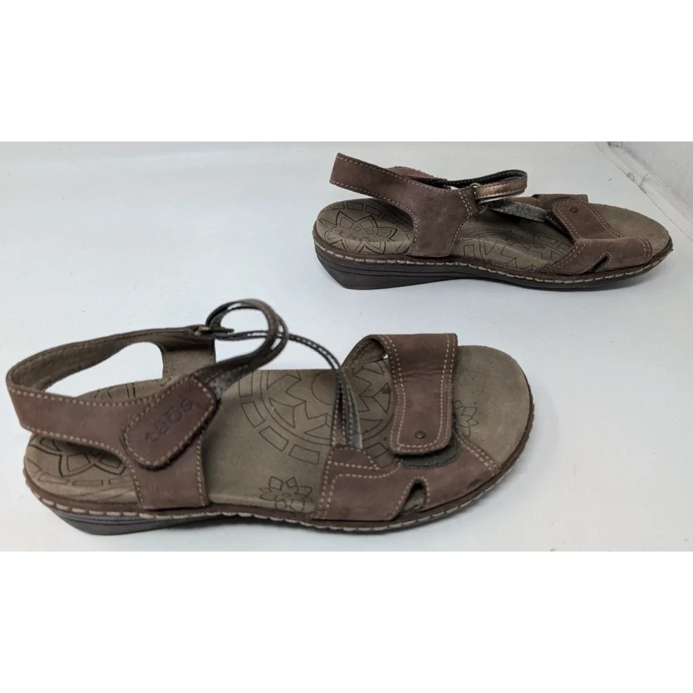 TAOS Answer Sandals Womens Size US‎ 7 EU 38 Brown Leather Comfort Ankle Strap